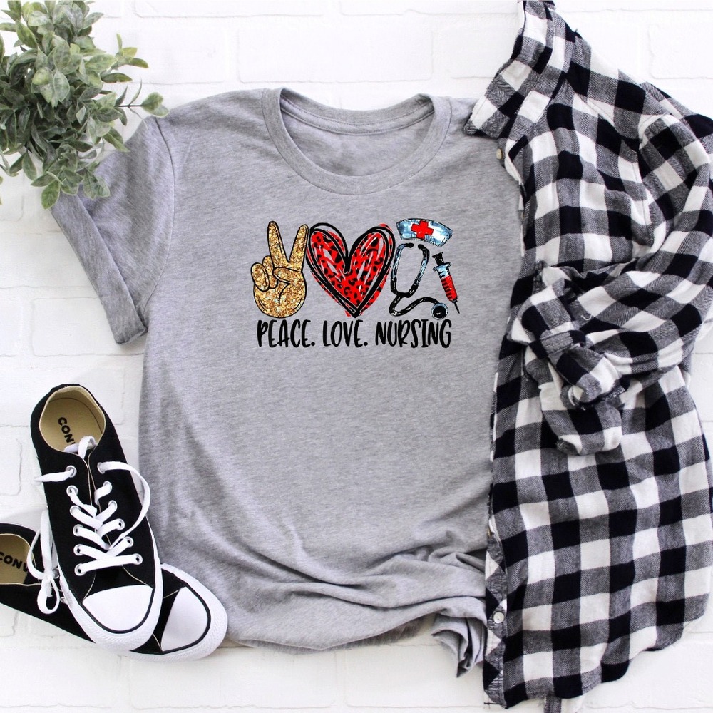 Peace Love Nursing Shirt, Peace Shirt, Love Shirt, Nursing Shirt, Nursing Tee